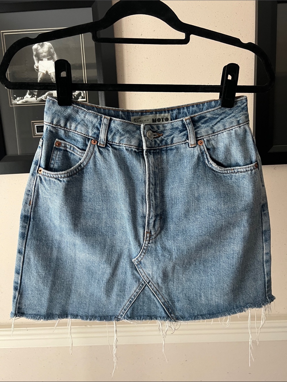Topshop Light Blue Denim Mini Skirt